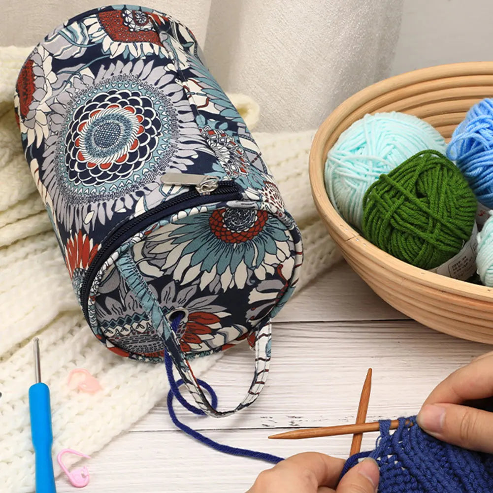 Knitting Crochet Bag Large Capacity Sewing Needles Handbag Oxford Cloth Knitting Needles Tote Organizer for Crocheting DIY Craft