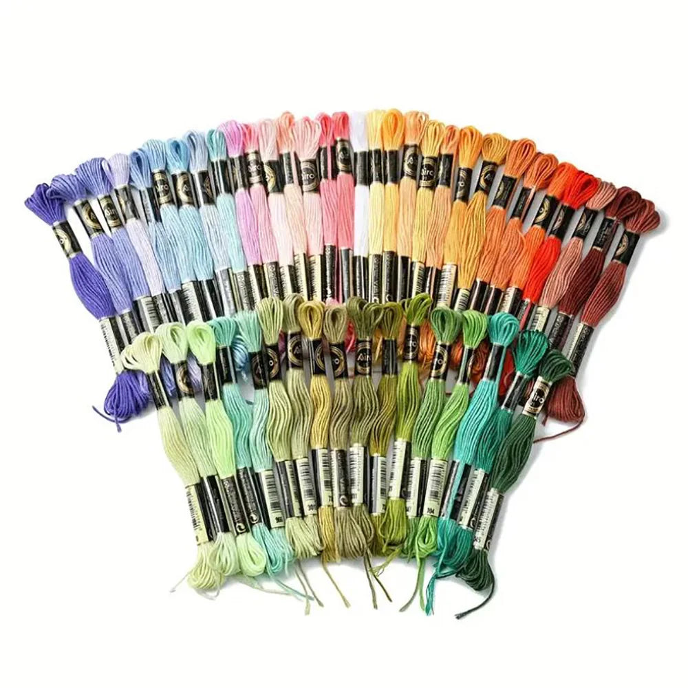 12PCS Cross Stitch Thread 8 Meters Embroidery Threads Floss Home Sewing Craft Thread DMC Rainbow Gradient Color