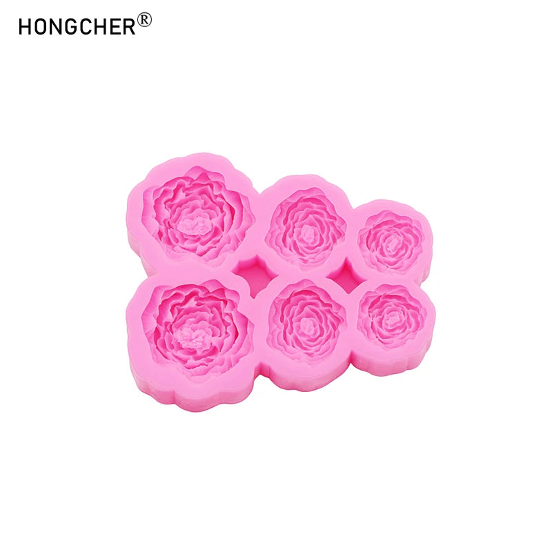 Peony and Rose Silicone Molds Ideal for phone case decoration, resin jewelry, DIY handmade chocolate, fondant cakes, and baking