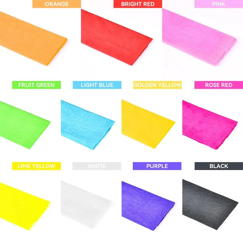 10pcs 50x70cm Colored Crepe Paper Origami Crinkled Crepe Paper Craft DIY crafts Flowers Decoration Gift Wrapping Paper Craft