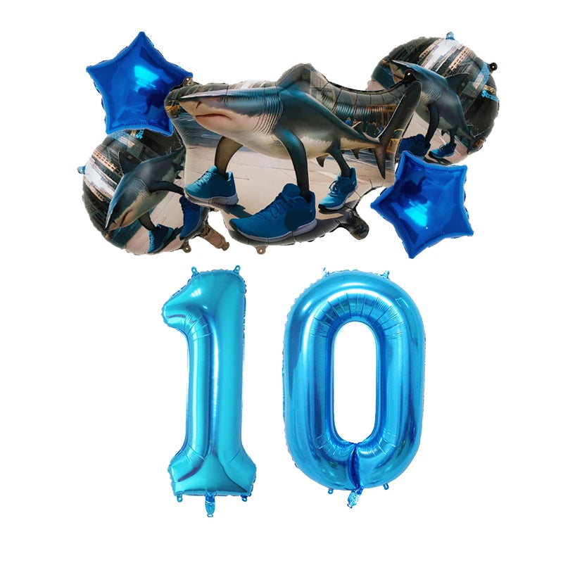 Italian Brainrot Birthday Balloons New Tralalero Tralala Digit 1-10 Ballons Gender Reveal Baby Shower Party Decoration Kids Gift