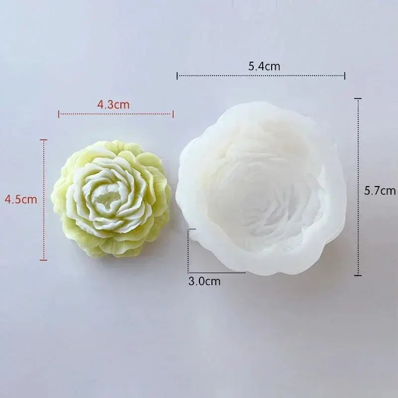 3D Peony Candle Silicone Mold DIY Relief Flower Soap Resin Plaster Mould Home Decor Chocolate Cake Ice Baking Making Tool Gifts