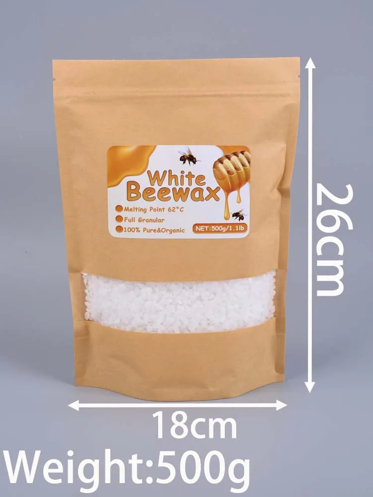 1000g White Beeswax DIY Candle Making Meterial Pure Natural Granular Bag Odorless Wax Particles Raw Materials Handicraft Supplie