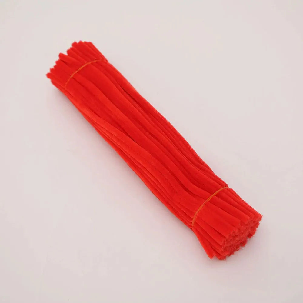 100pcs 30cm Solid Color Chenille Stems Stick Cleaners For Children Hands-on Educational Toys Adults DIY Flower Artworks Supplies
