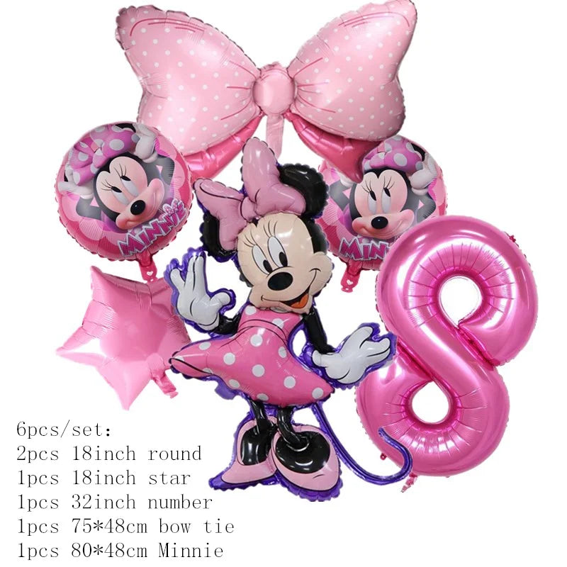 Minnie Mouse Balloons Birthday Party Decoration Girls Disposable Minnie Mouse  Balloo Baby Shower Party Gift