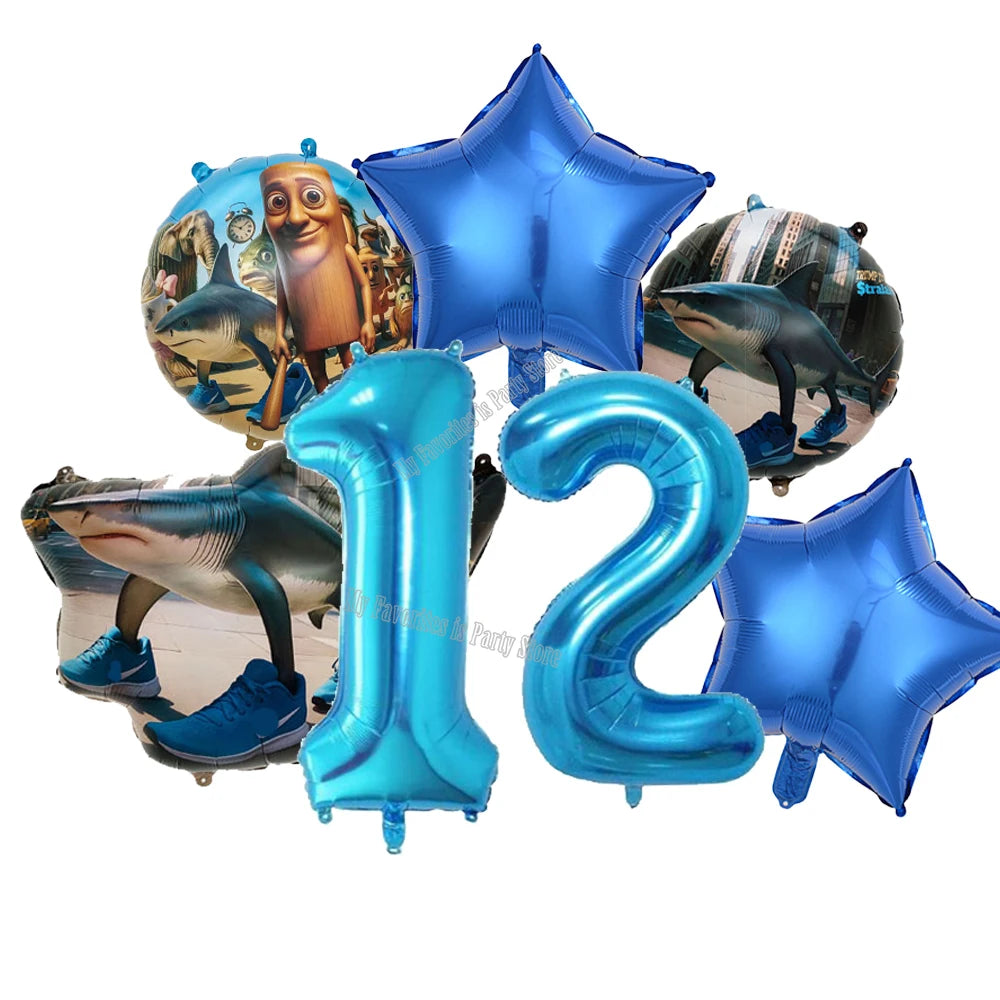 Italian Brainrot Balloon Set Baby Shower Party Ballons Tralalero Tralala TungTungTungSahur Balloons Decoration Photographic Prop