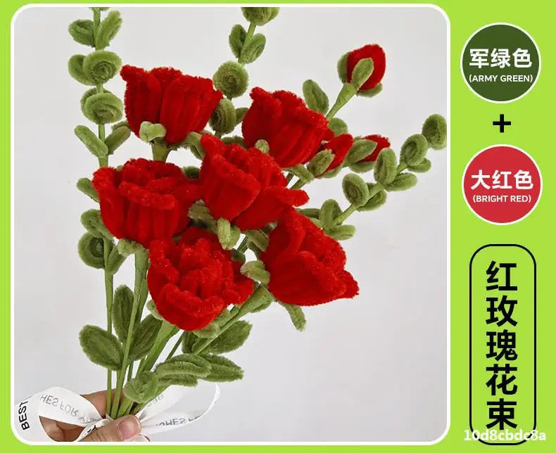 100pcs 30cm Chenille Stems Stick Cleaners Kids Educational Toys Handmade Colorful Chenille Stems Pipe for DIY Craft Supplies