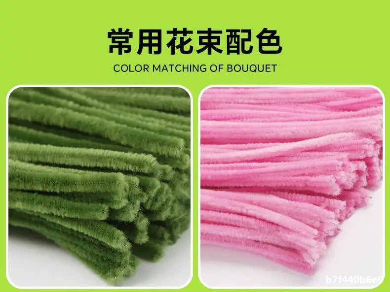 100pcs 30cm Chenille Stems Stick Cleaners Kids Educational Toys Handmade Colorful Chenille Stems Pipe for DIY Craft Supplies