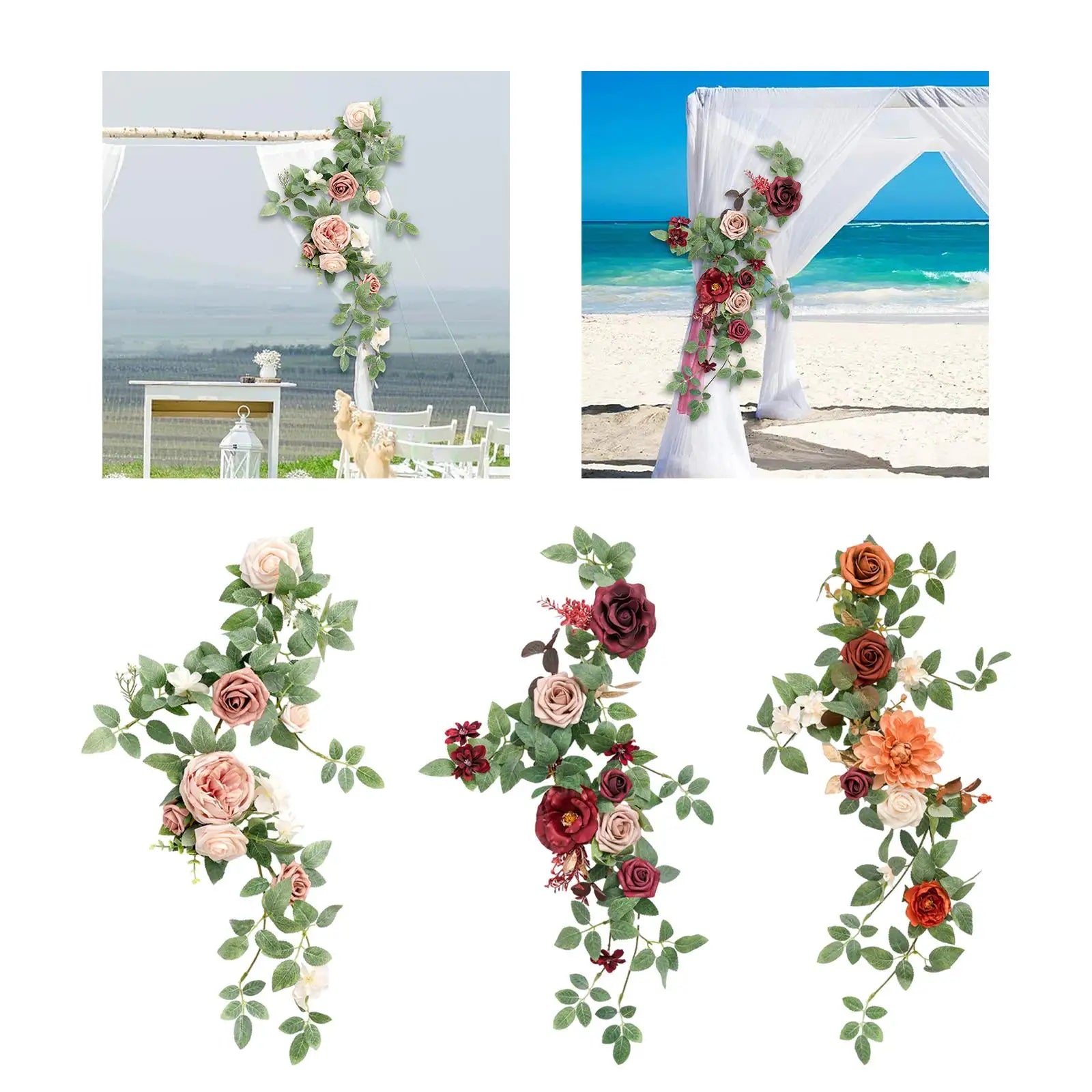 Artificial Flower Swag Flower Arrangement Wedding Arch Flower Silk Flower for Ceremony Front Door Backdrop Arbor Decoration