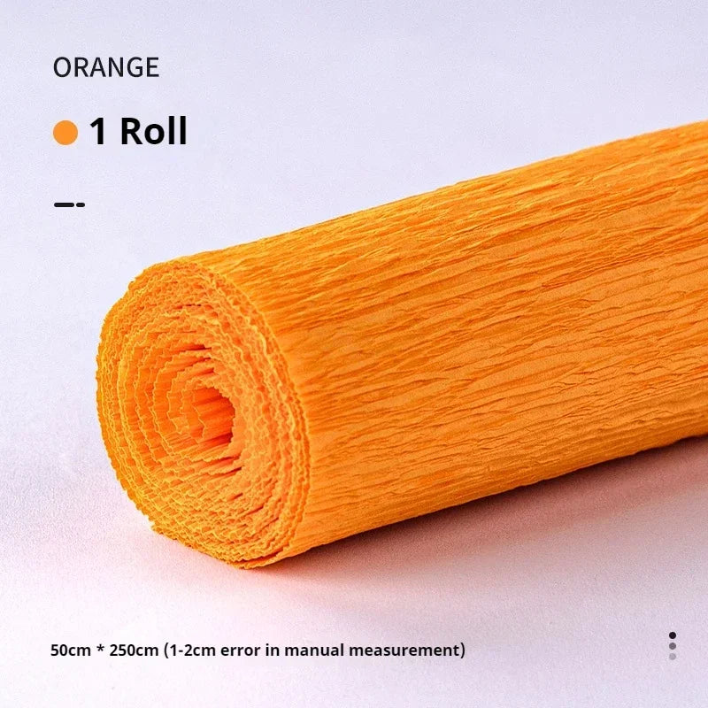 Colored Crepe Paper For Flower Making Decoration Gift Wrapping Paper Roll 50x250cm Kids Diy Craft Supplies Origami Crepe Paper