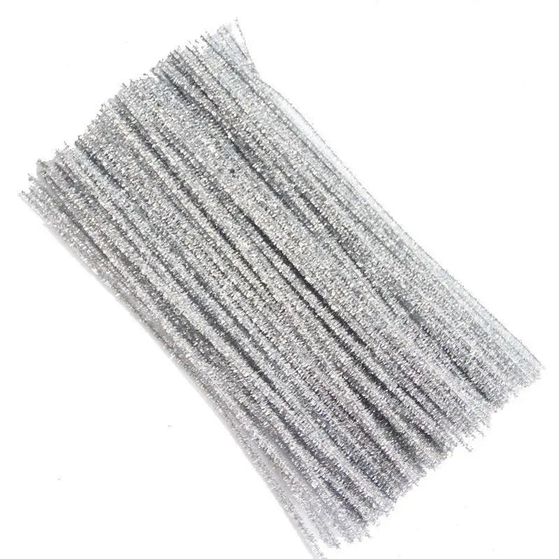 100pcs Glitter Chenille Stems Pipe Cleaners Plush Tinsel Stems Wired Sticks For Kids Educational Handmade Craft Toys Supplies