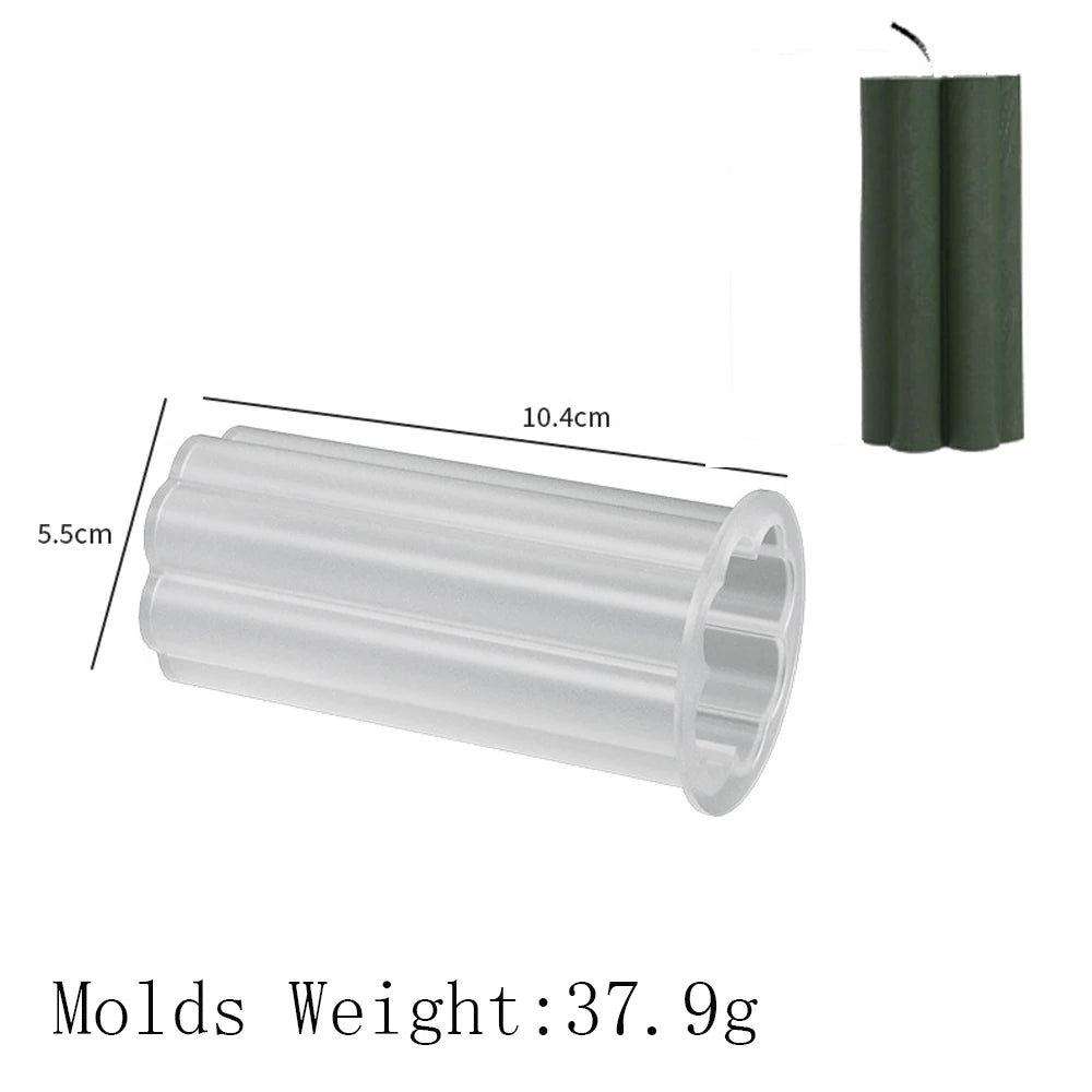 Cylinder Silicone Candle Mold DIY Stripe Candles Dinner Ornament Making Plaster Epoxy Resin Molds Home Decor Handmade Gifts