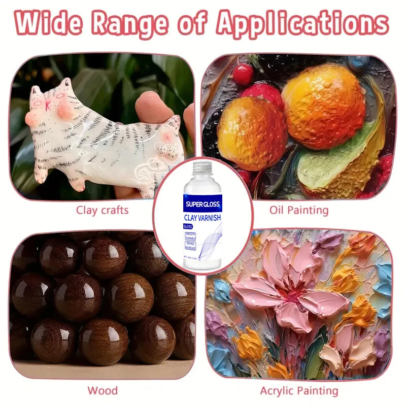 Clay Gloss Varnish Sealant Waterproof Prevent Clay Cracking DIY Crafts Protective Coating For Pottery Wood Acrylic Paintings