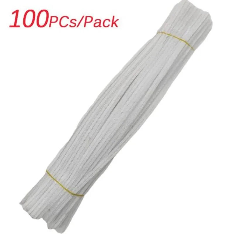 100Pcs Chenille Stems Toys DIY Strips Twist Bar Creative Leisure Hobby Diy Plush Stem Twisted Stick Handmade Material