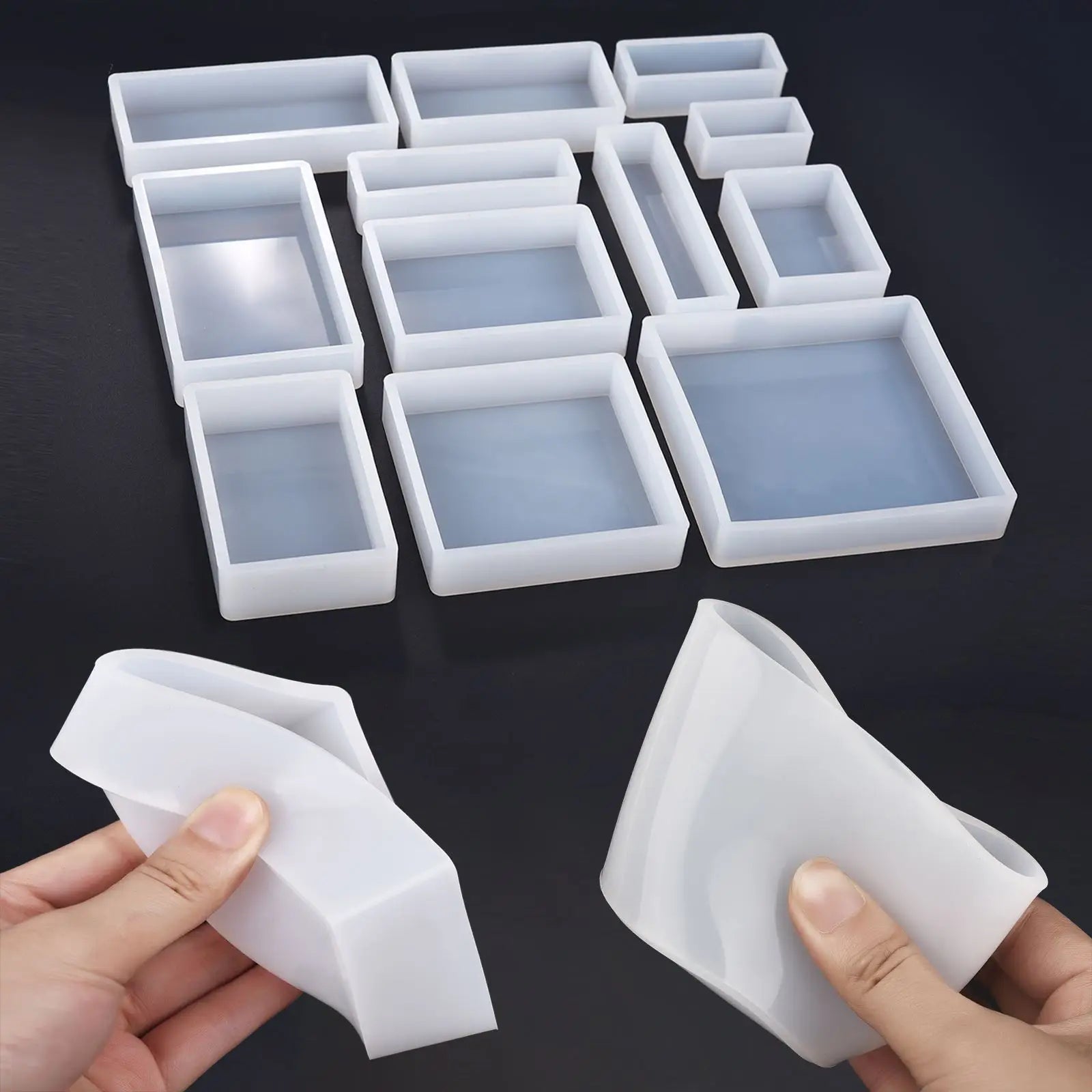 Cuboid Cube Resin Mold Crystal Epoxy Resin Silicone Mold DIY Jewelry Pendant Candle Mold Square Rectangular Sphere Casting Craft