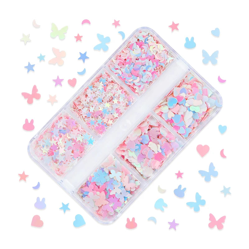 Plum Flower Glitter Epoxy Resin Filling Hollow Out Flowers Resin Sequins For Card Making Macaroon Flakes Scrapbooking DIY Crafts