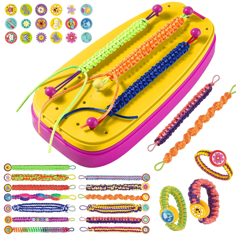 Handmade Knitting Tool Bracelet Crafting Kit, Children's DIY Friendship Bracelets and Necklaces