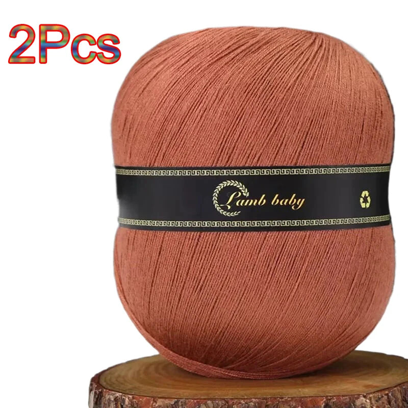 2Pcs Silk Cotton Yarn hand knitting Thin Lace yarn for Crocheting knit Sweater Shawls Scarves hat line Crochet amigurmi thread