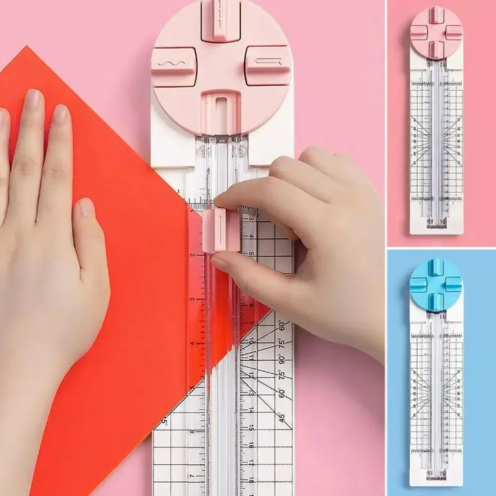 1 Pcs 4-in-1 Paper Cutter ID Photo Hand Account Art Office Paper Crafts Home Cutter Plastic Paper Small Cutter Multifunctio