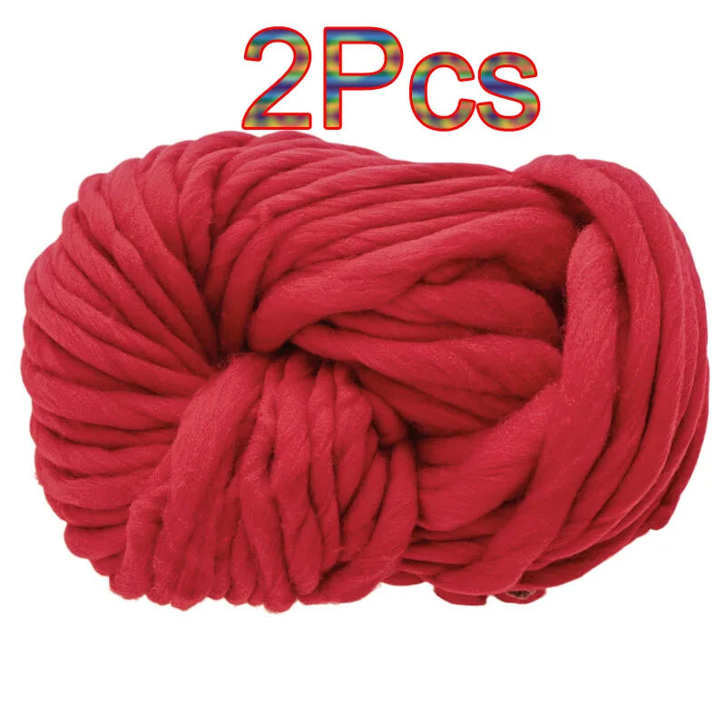2Pcs 250g Super Chunky Yarn hand knitting Bulky Arm Knitting line Roving Knitted Blanket threads Super Thick Yarn Carpet Hats