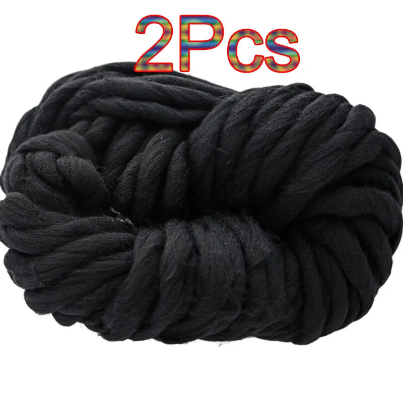 2Pcs 250g Super Chunky Yarn hand knitting Bulky Arm Knitting line Roving Knitted Blanket threads Super Thick Yarn Carpet Hats
