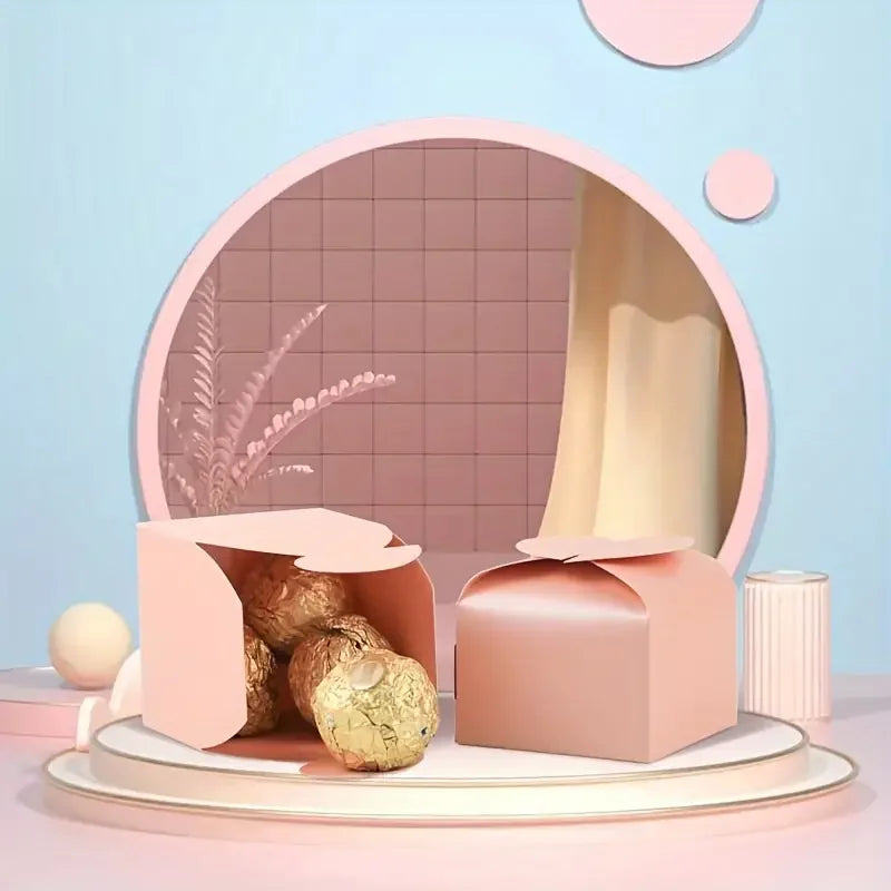 10/30/50Pcs Colorful Heart-shaped Candy Gift Box Wedding Favor Chocolate Packaging Box Birthday Valentine's Day Party Supplies