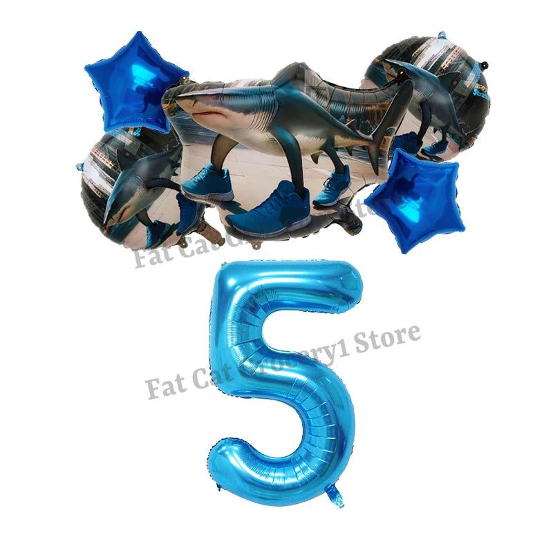 Italian Brainrot Birthday Balloons New Tralalero Tralala Digit 1-10 Ballons Gender Reveal Baby Shower Party Decoration Kids Gift