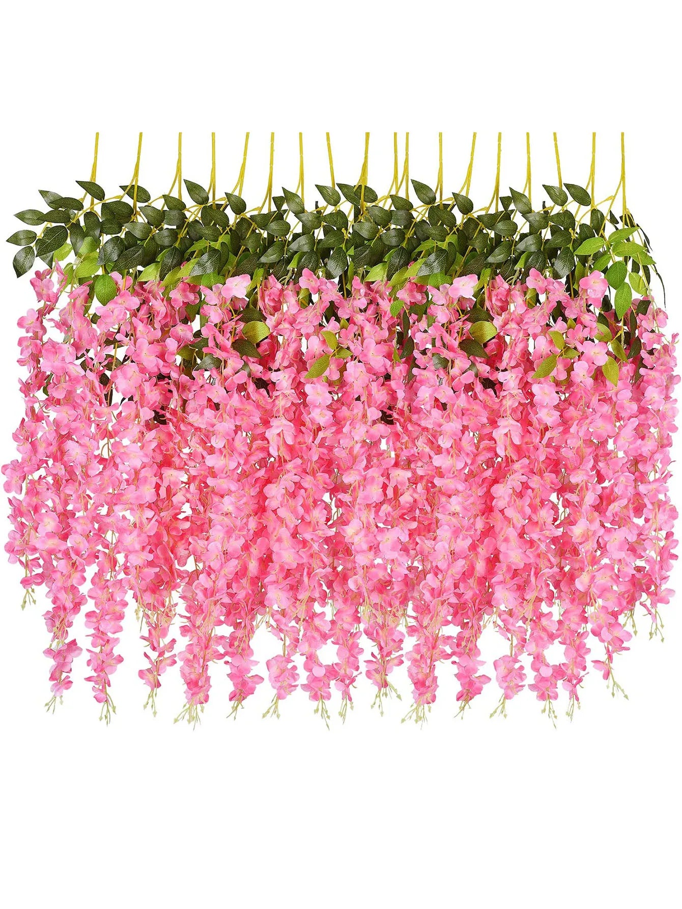12pcs Artificial Flowers Hanging Wisteria Faux Flowers Garland Silk Vine Rattan Long String Home Outdoor Wedding Party Decor