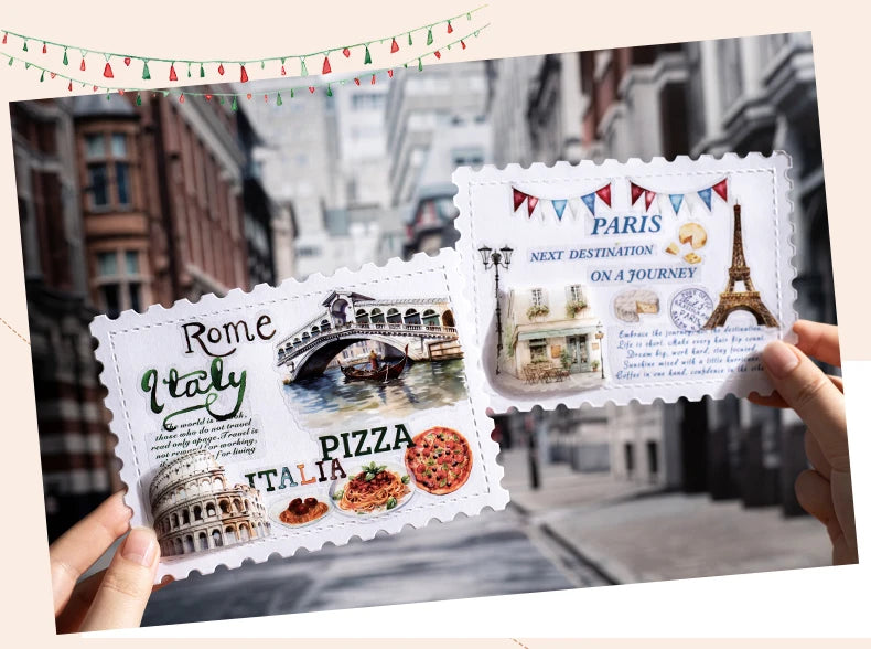 60mm*2m PET Tapes World Travel DIY Scrapbooking Decor Photo Album Collage Junk Journal Materials Aesthetics Stickers