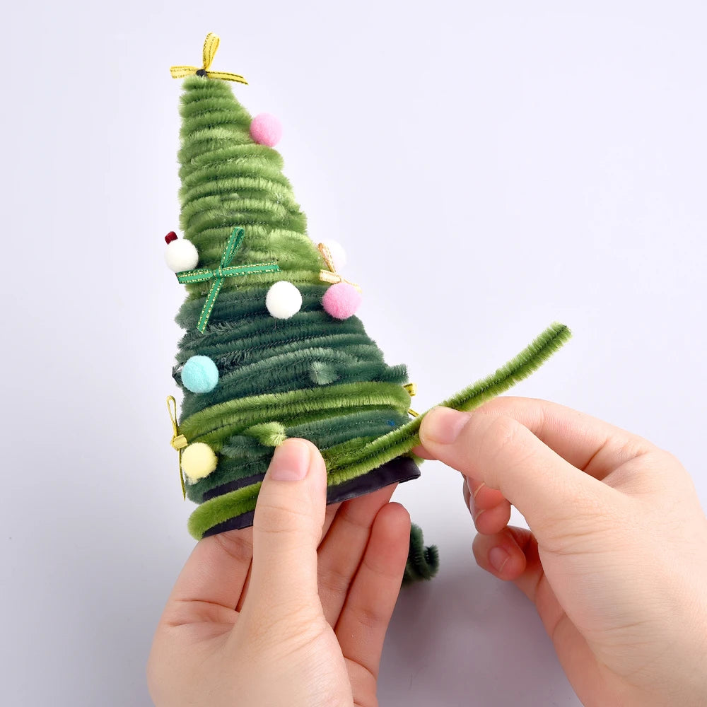 100pcs Plush Stick Chenille Stem Pipe Kids Toys Twisting Bar Creative Hobby Material Plush StripsIron Felt Wires Chenille Sticks