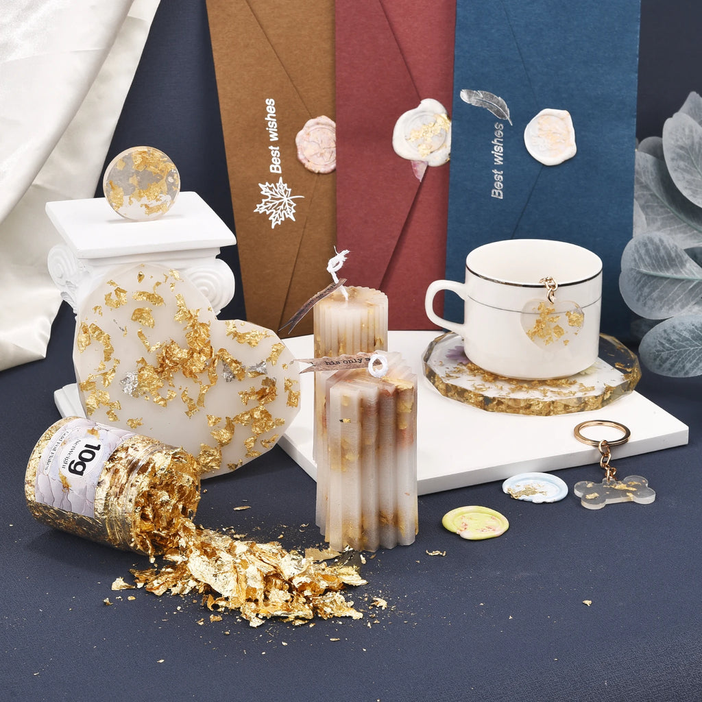 1/2/3/5/10g Imitation Gold Sliver Copper Foil Sequins Glitter Craft Leaf Flake Sheet Shiny Foil Paper Gilding DIY Nail Art Decor