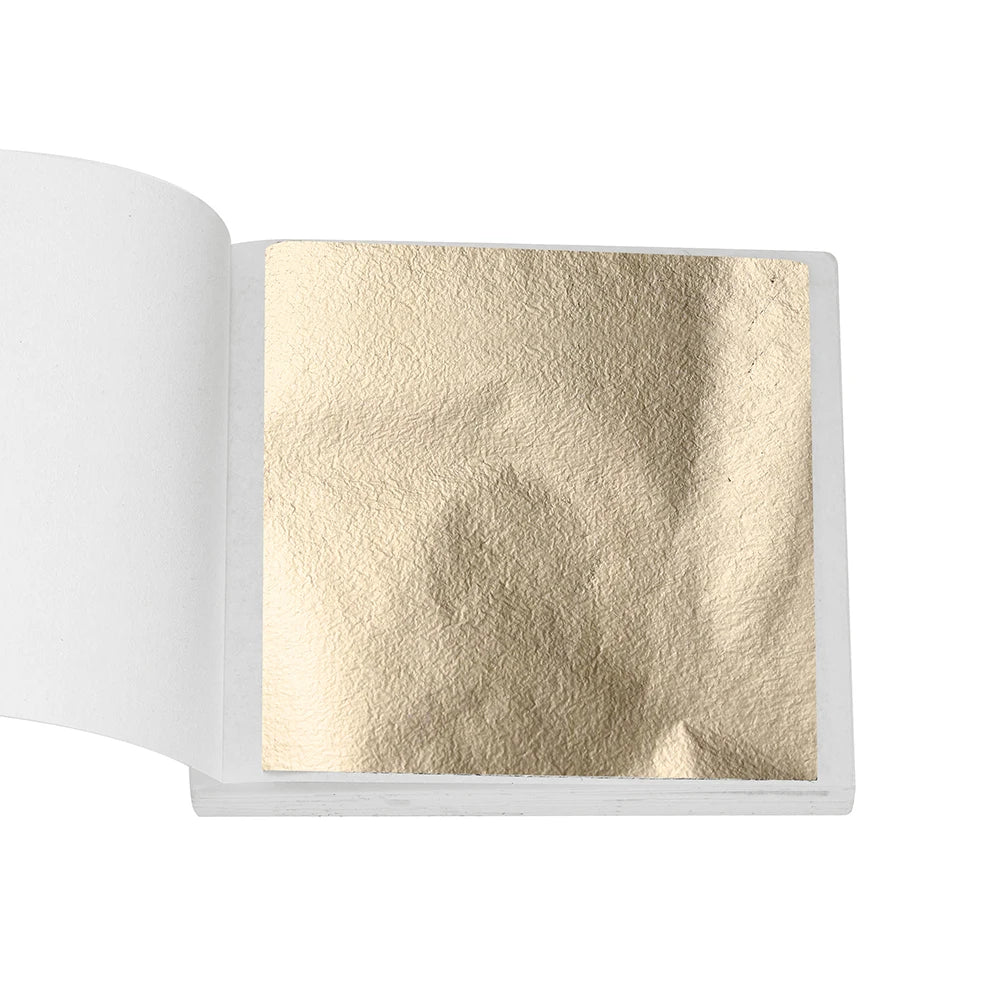 100Sheets Imitation Gold Foil Paper Leaf Gilding Epoxy Resin Fillings for DIY Epoxy Resin Mold Crafts Nail Art Home Decorations