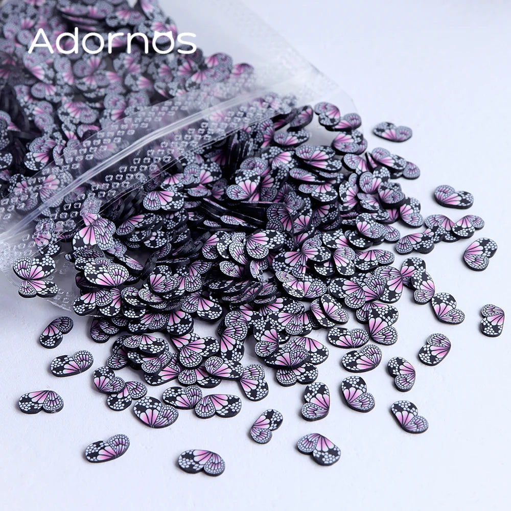 10g Pink Flowers Polymer Clay Slices Epoxy Resin Filling Mixed Cherry Blossom Leaf Slime Flake Spring DIY Pendant Crafts Making