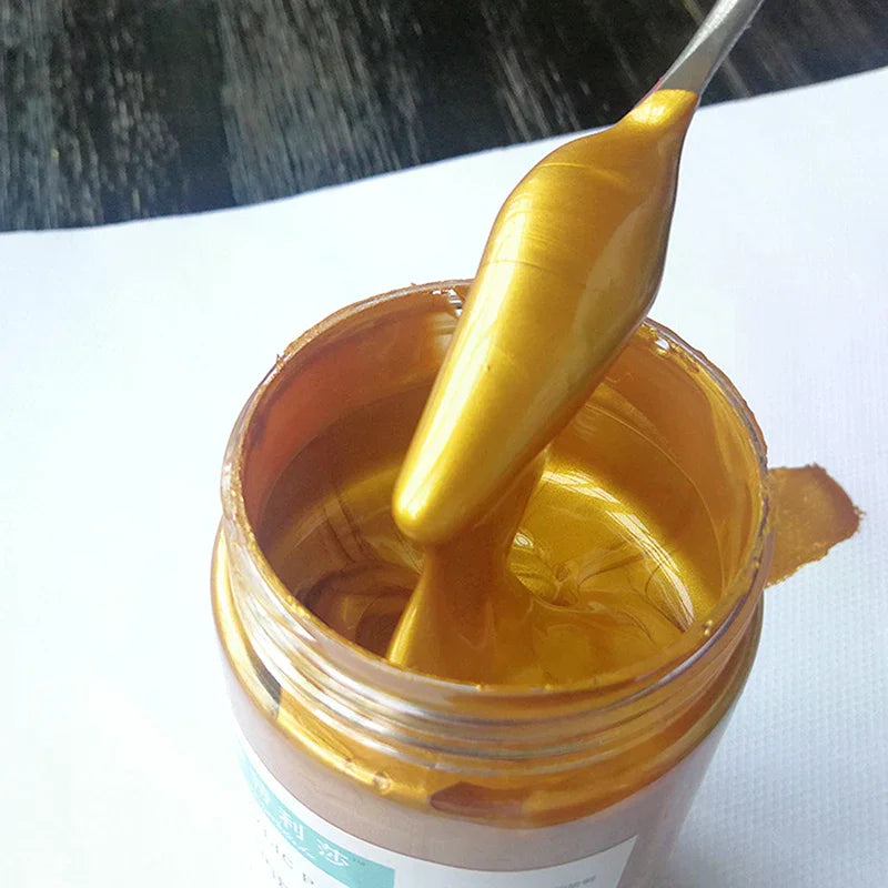 100ml Gold Paint Metallic Acrylic Paint,waterproof Not Faded for Statuary Coloring DIY Hand Clothes Painted Graffiti Pigments