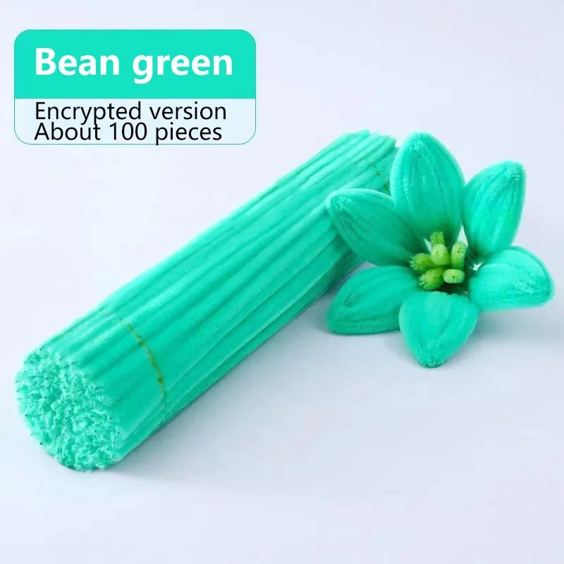 100pcs Chenille Stems Toys DIY Strips Twist Bar Anvil Wire Craft Pipe Creative Hobby Children Plush Stick Chenille Sticks