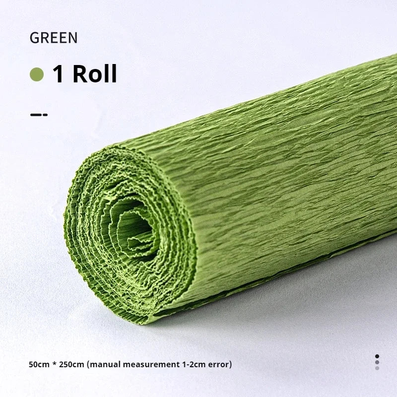 20 Colors 250x50cm Colored Handmade Crepe Paper Roll Origami Crinkled Crepe Paper Craft DIY Flower Home Decoration Wrapping Gift