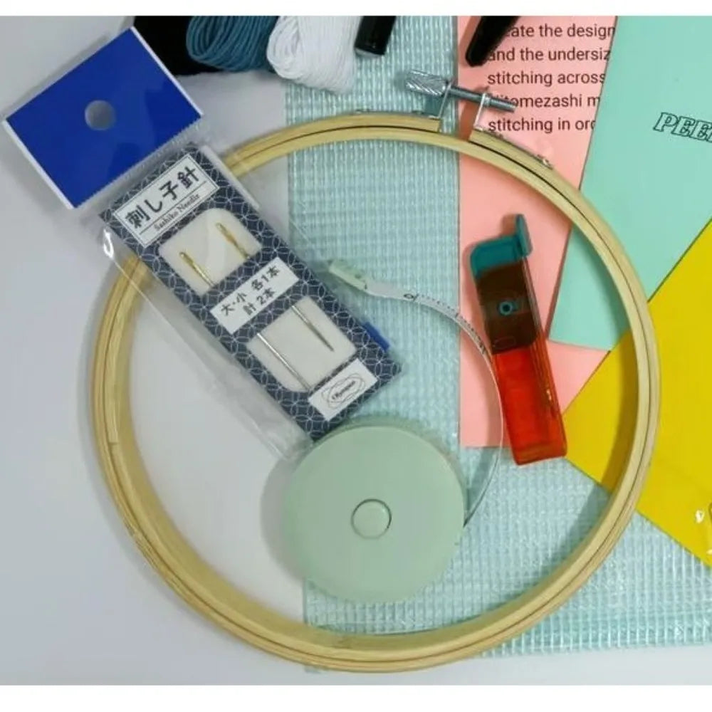 New With Sashiko Embroidery Booklet Visible Mending Kit Practical Friendly Embroidery Set DIY Sewing Tools Accessories