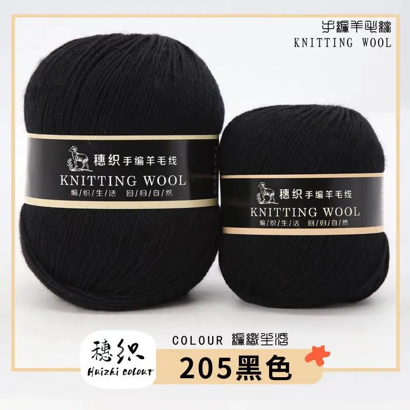 Hand Knitted Four-Ply Wool Yarn Medium Fine for Sweater Scarf Hat Pure Color Wool Yarn Spun Yarn from Hebei Mainly for Hand K...