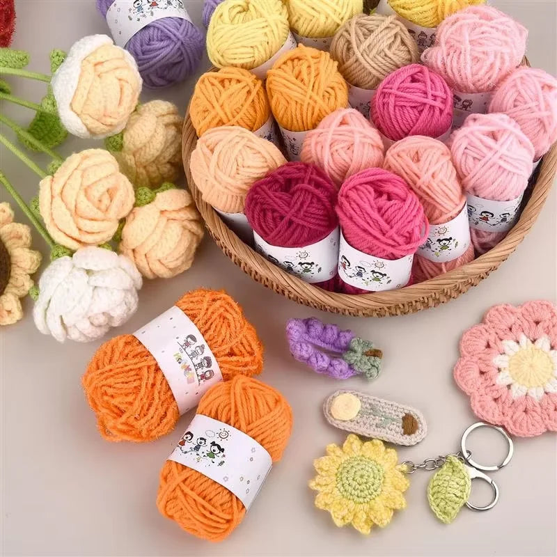 24Colors/Set Soft Yarn Fine Quality Hand-Knitting Thread Soft Warm DIY Cotton Wool Threads For Handmade Knitting Crochet Yarn