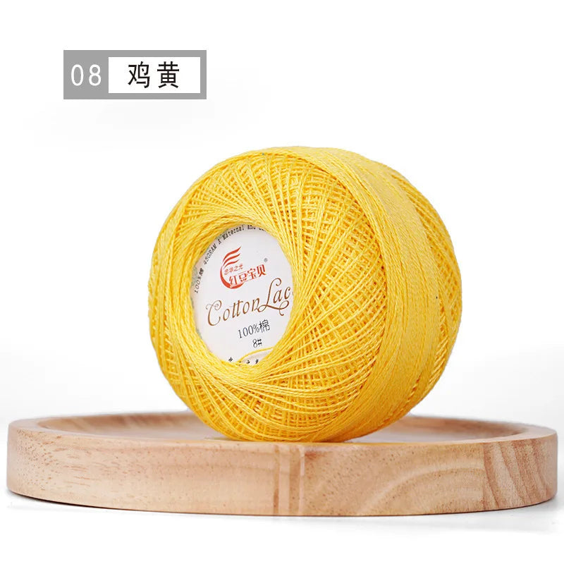 Pure Cotton Lace Thread Shiny Lin Yarn Handmade DIY Crochet Thread Combed Spun Yarn Knitting Crochet Handweaving Yarn
