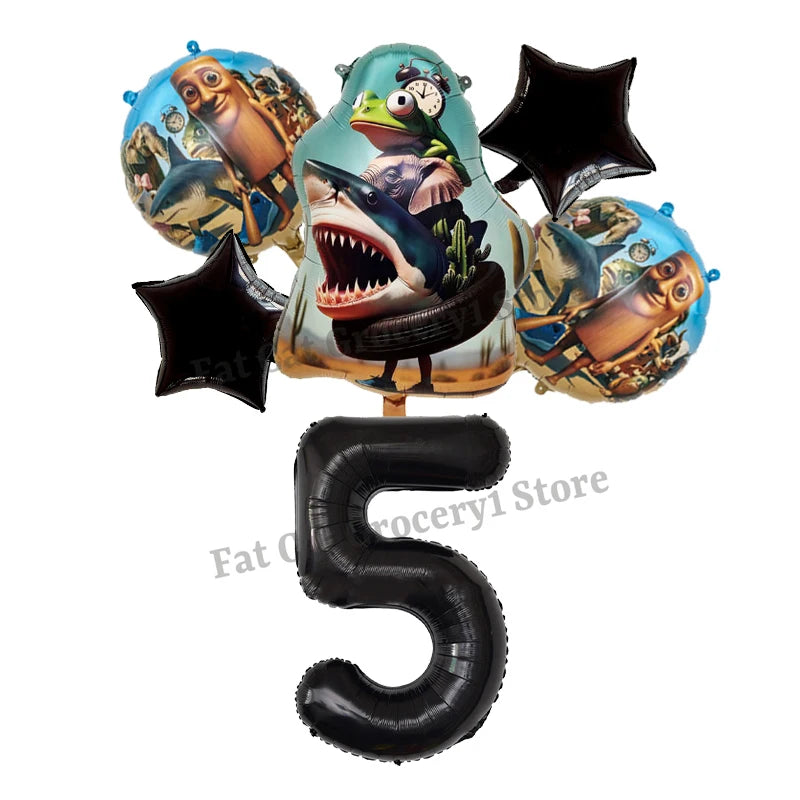 Italian Brainrot Birthday Balloons New Tralalero Tralala Digit 1-10 Ballons Gender Reveal Baby Shower Party Decoration Kids Gift