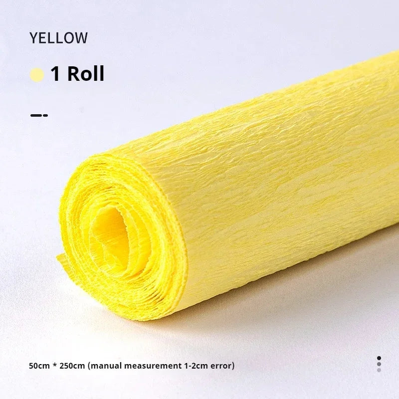 Colored Crepe Paper For Flower Making Decoration Gift Wrapping Paper Roll 50x250cm Kids Diy Craft Supplies Origami Crepe Paper