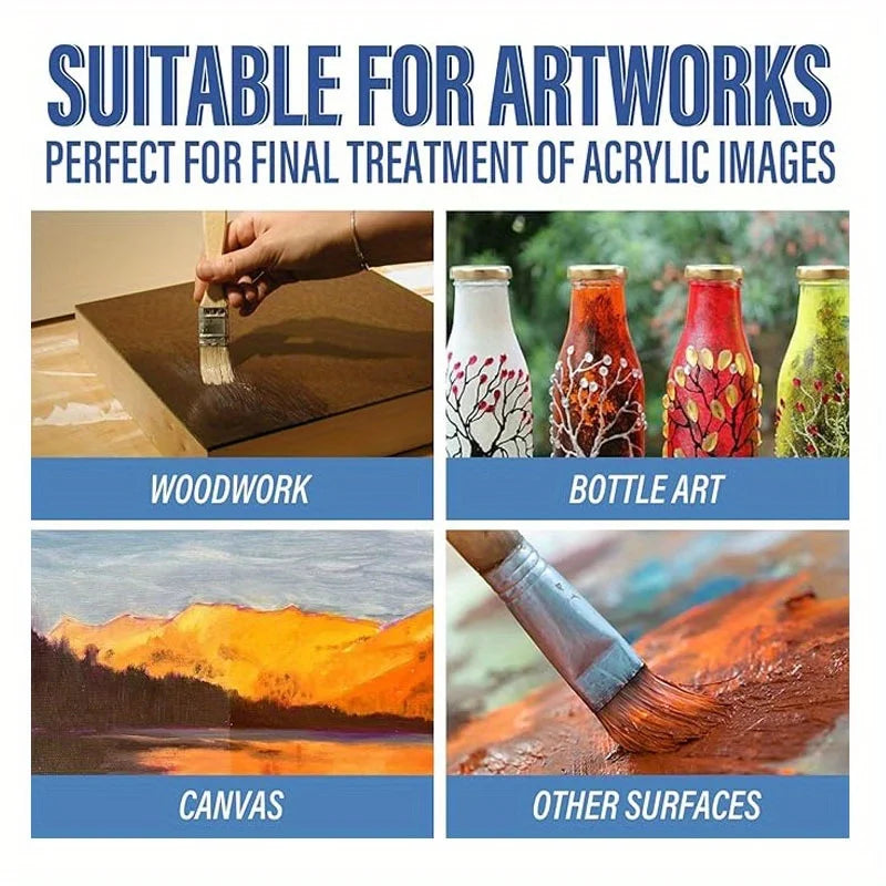 1pc 60/120/200ML High Gloss Acrylic Varnish Non-toxic Water-based Non-Yellowing Gloss Varnish DIY Crafts Protective Coating