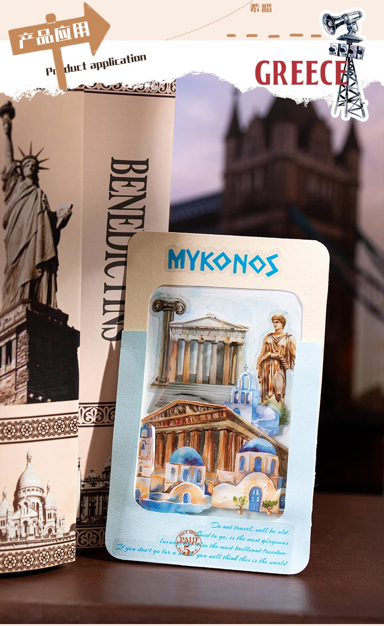 60mm*2m PET Tapes World Travel DIY Scrapbooking Decor Photo Album Collage Junk Journal Materials Aesthetics Stickers