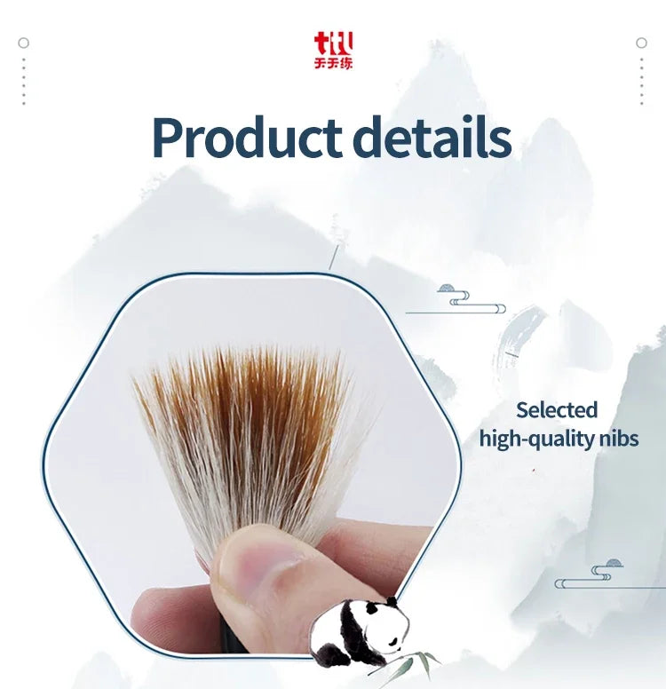 6/9/12/16Pcs Chinese Calligraphy Brushes Set with Roll-up Bamboo Brush Holder Sumi Painting Writing Kanji Art Watercolor Brush