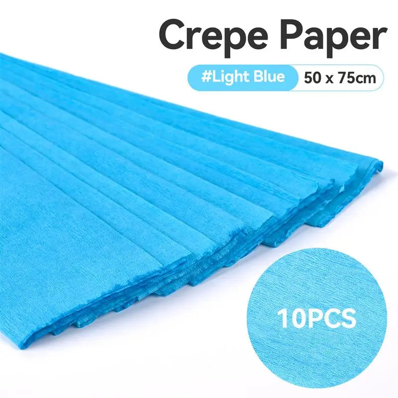 10pcs 50x70cm Colored Crepe Paper Origami Crinkled Crepe Paper Craft DIY crafts Flowers Decoration Gift Wrapping Paper Craft