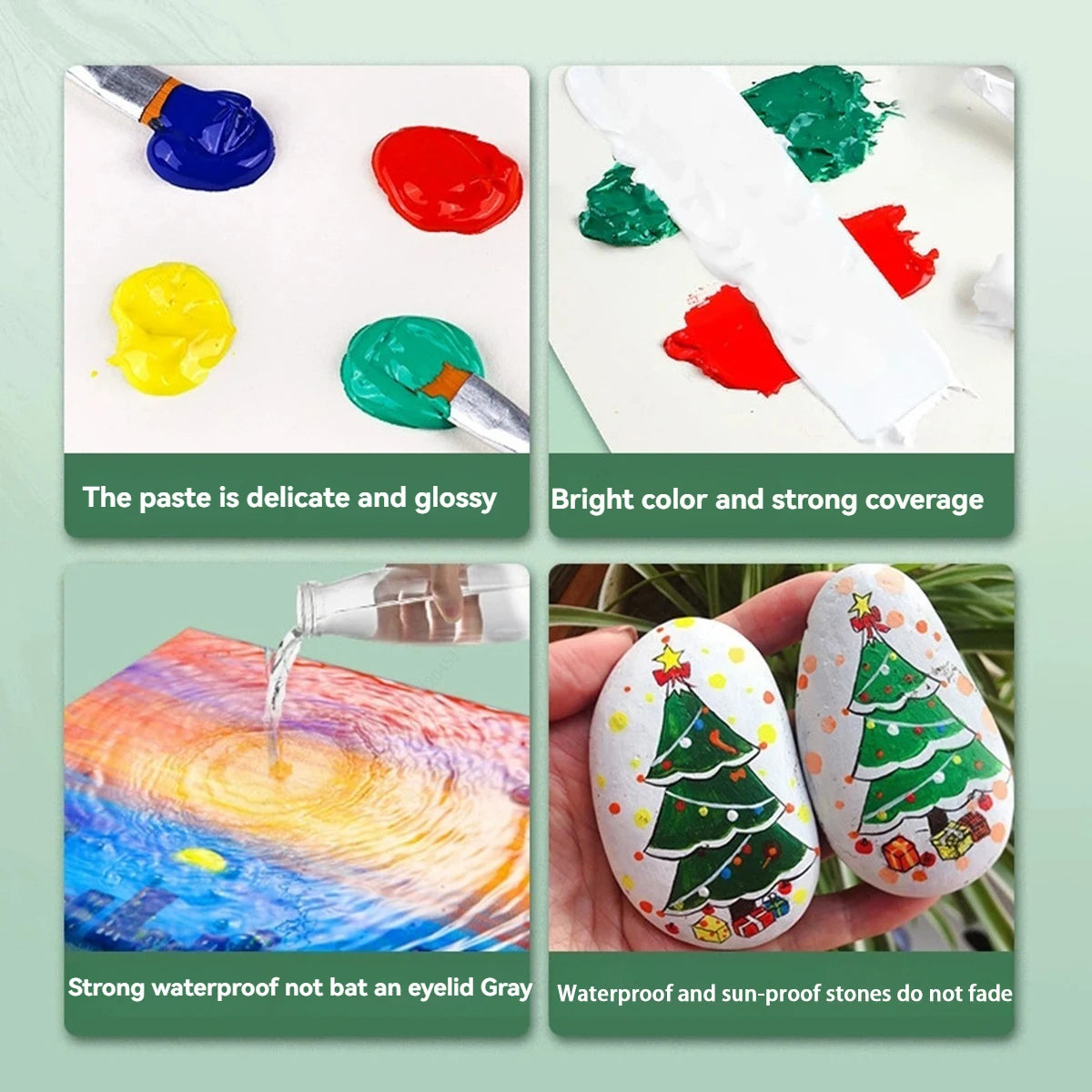 Acrylic Paint Set 12/18/24/36 Colors,12ml Acrylic Painting Kit For Paper,Wood,Canvas,Rock,Ceramic,Clothes,DIY