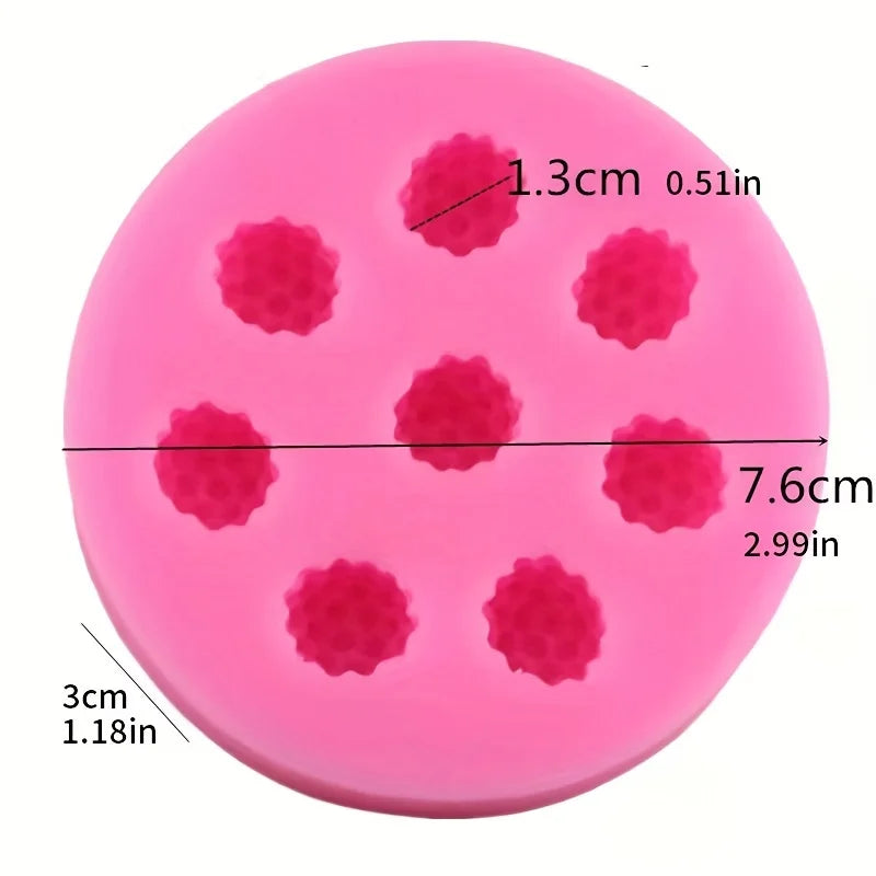 1 piece, blueberry, raspberry, mulberry fruit, sugar flipping silicone mold, clay handmade chocolate silicone mold