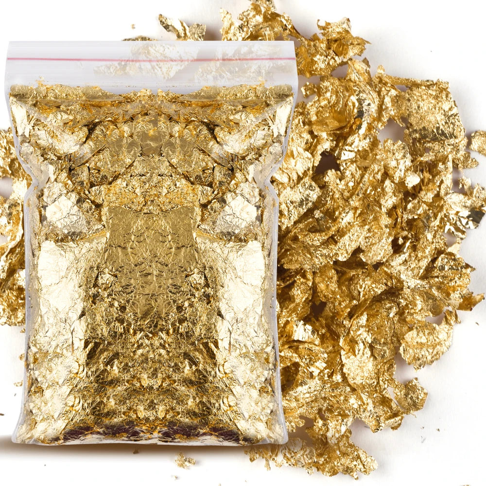 1/2/3/5/10g Imitation Gold Sliver Copper Foil Sequins Glitter Craft Leaf Flake Sheet Shiny Foil Paper Gilding DIY Nail Art Decor