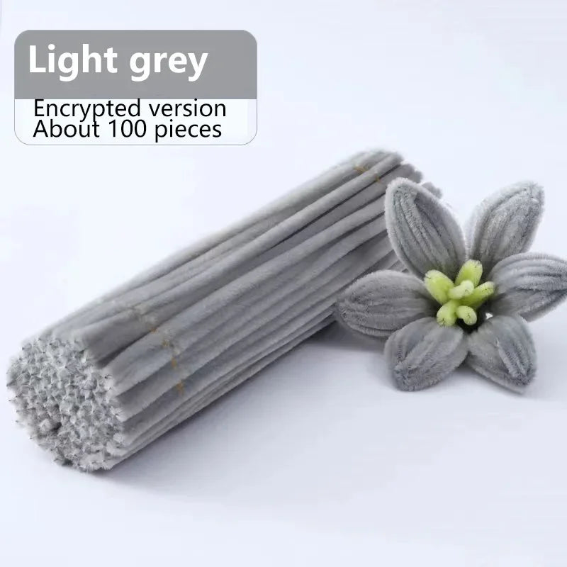 100pcs Chenille Stems Toys DIY Strips Twist Bar Anvil Wire Craft Pipe Creative Hobby Children Plush Stick Chenille Sticks